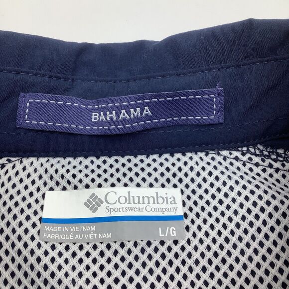 Columbia PFG Mens Bahama Omni Shade Short Sleeve Button Up Shirt Blue Size Large - Picture 4 of 11